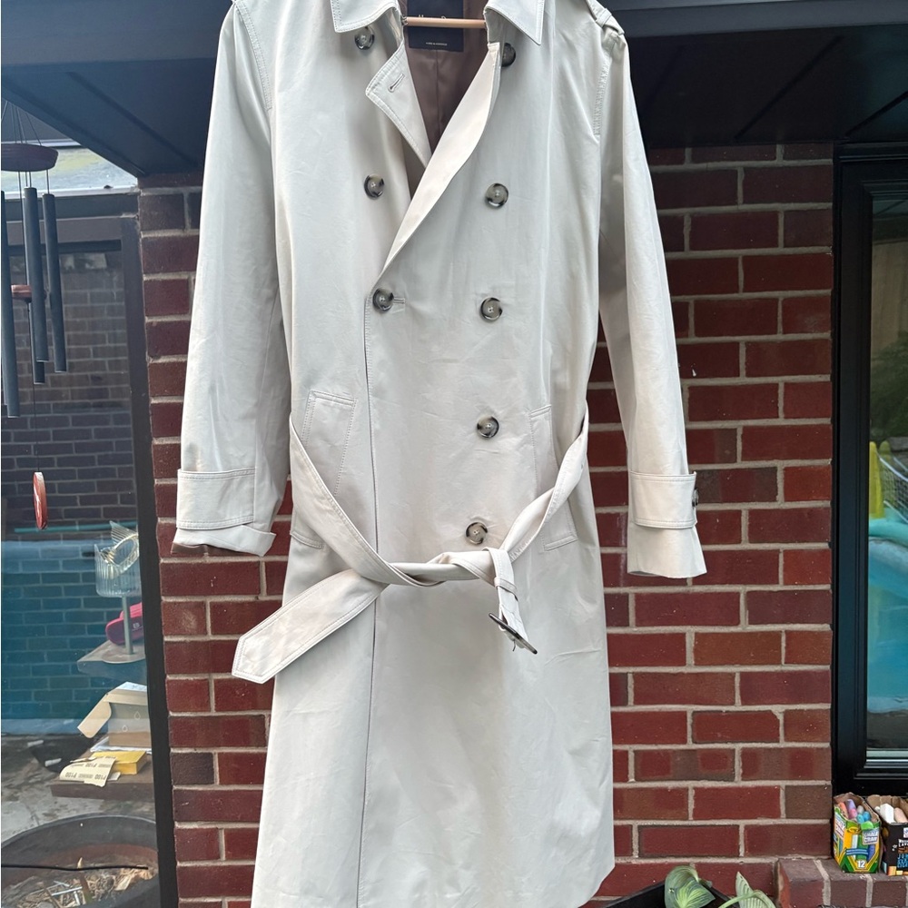 MASSIMO DUTTI Women's Double-Breasted Trench Coat - Light Beige